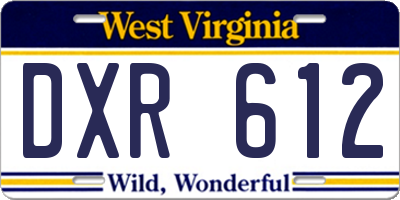 WV license plate DXR612