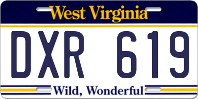 WV license plate DXR619