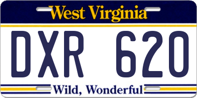 WV license plate DXR620