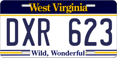 WV license plate DXR623