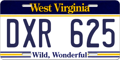 WV license plate DXR625