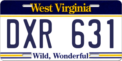 WV license plate DXR631