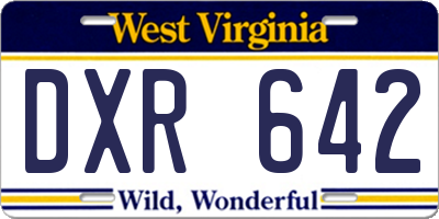WV license plate DXR642