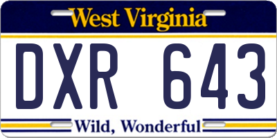 WV license plate DXR643
