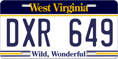 WV license plate DXR649