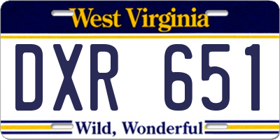 WV license plate DXR651