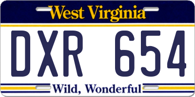 WV license plate DXR654