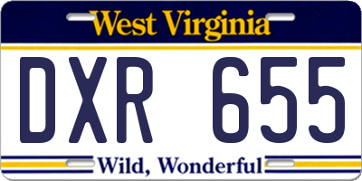 WV license plate DXR655