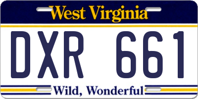 WV license plate DXR661