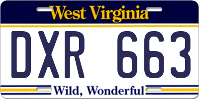 WV license plate DXR663