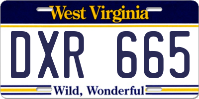 WV license plate DXR665