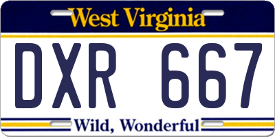 WV license plate DXR667