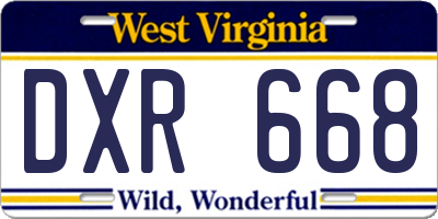 WV license plate DXR668