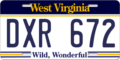 WV license plate DXR672