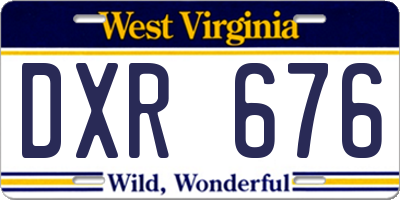 WV license plate DXR676