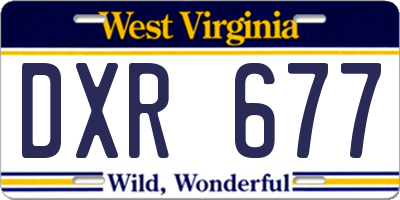WV license plate DXR677