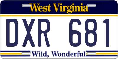 WV license plate DXR681
