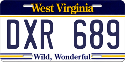WV license plate DXR689