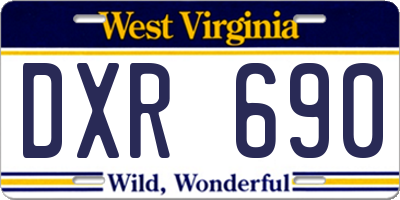 WV license plate DXR690