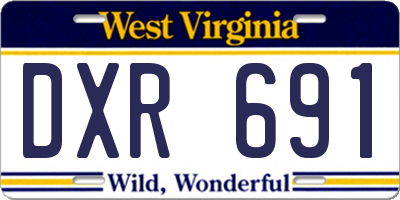 WV license plate DXR691
