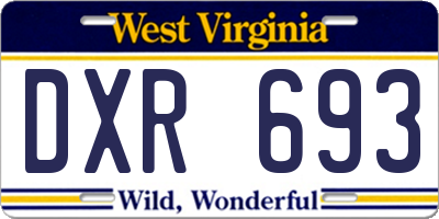 WV license plate DXR693