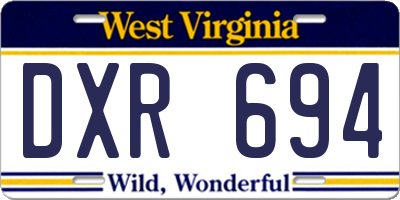 WV license plate DXR694