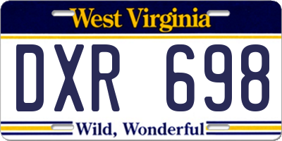 WV license plate DXR698