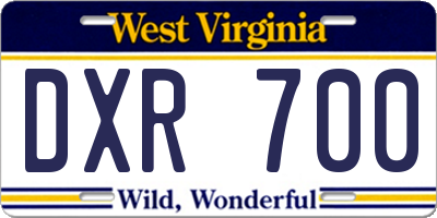 WV license plate DXR700