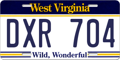 WV license plate DXR704