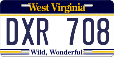 WV license plate DXR708
