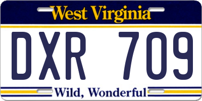 WV license plate DXR709