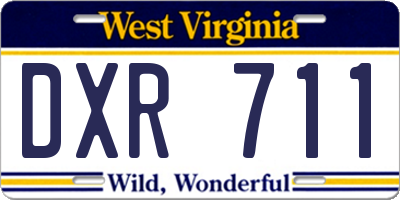 WV license plate DXR711