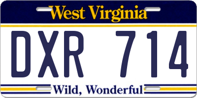 WV license plate DXR714