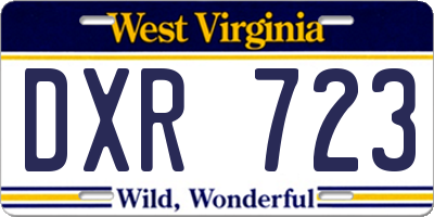 WV license plate DXR723