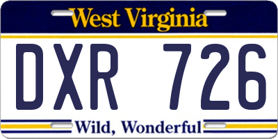 WV license plate DXR726
