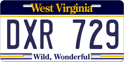 WV license plate DXR729