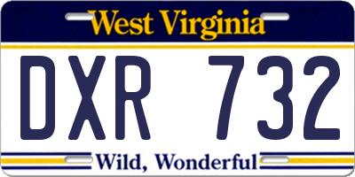 WV license plate DXR732