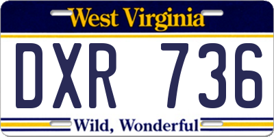 WV license plate DXR736