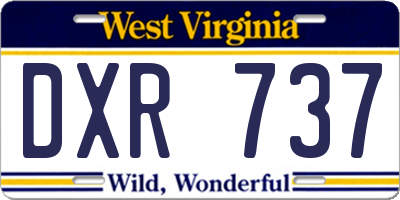 WV license plate DXR737