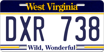 WV license plate DXR738