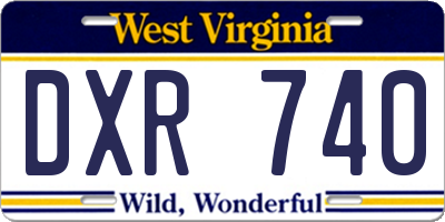 WV license plate DXR740