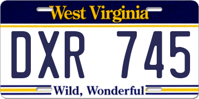 WV license plate DXR745