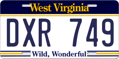 WV license plate DXR749
