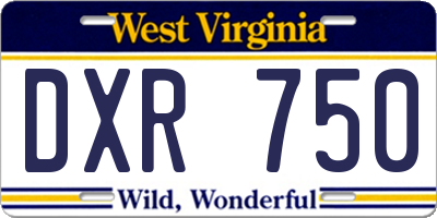 WV license plate DXR750