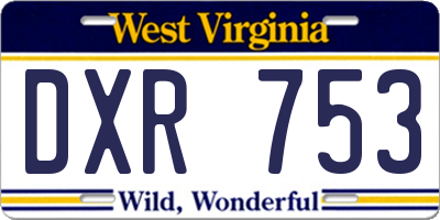 WV license plate DXR753