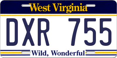 WV license plate DXR755