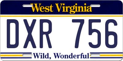 WV license plate DXR756