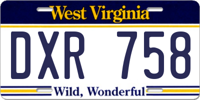 WV license plate DXR758
