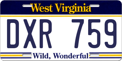 WV license plate DXR759