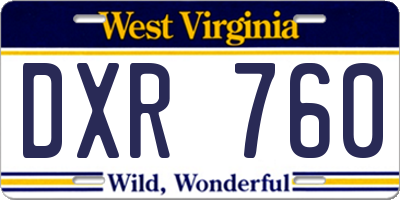 WV license plate DXR760